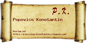 Popovics Konstantin névjegykártya